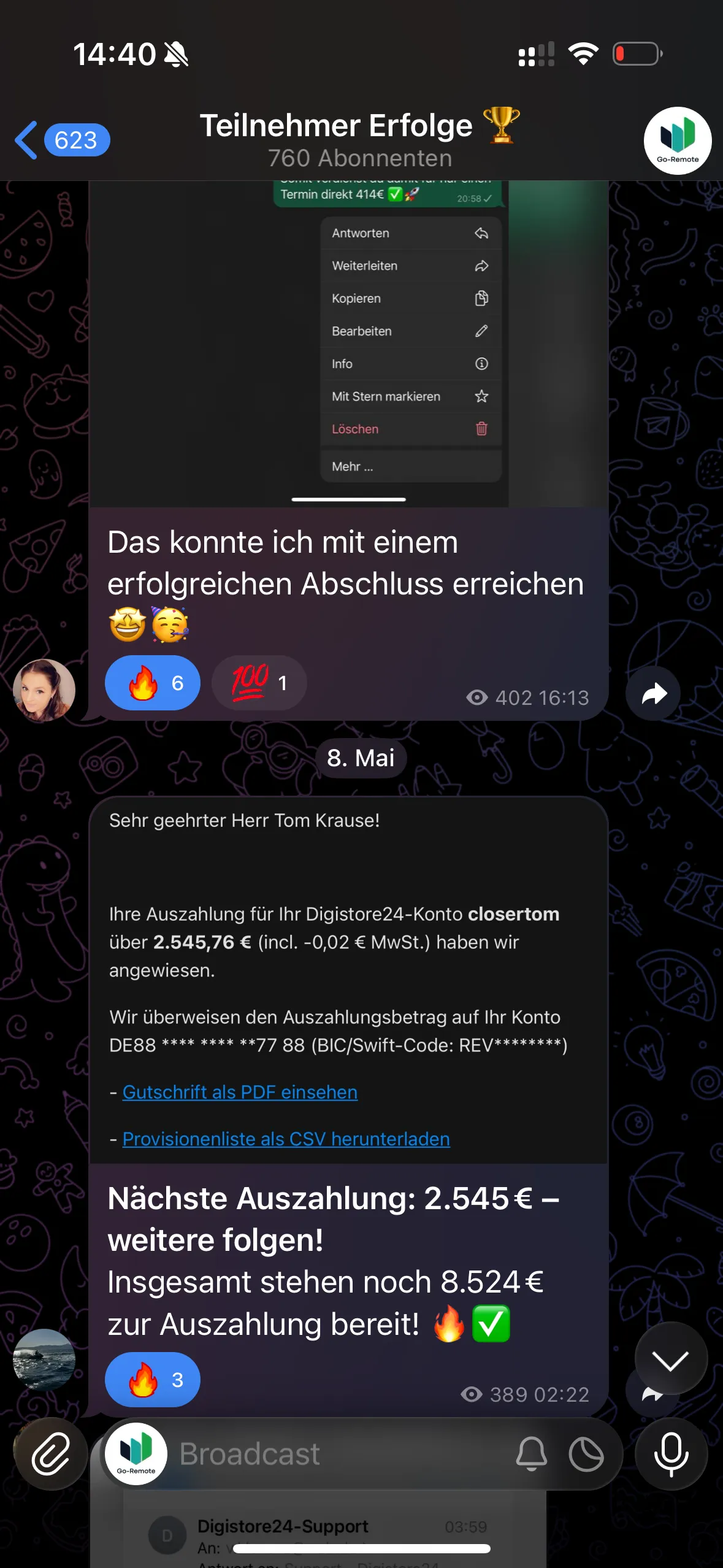 Ergebnis aus der GoRemote Community 5