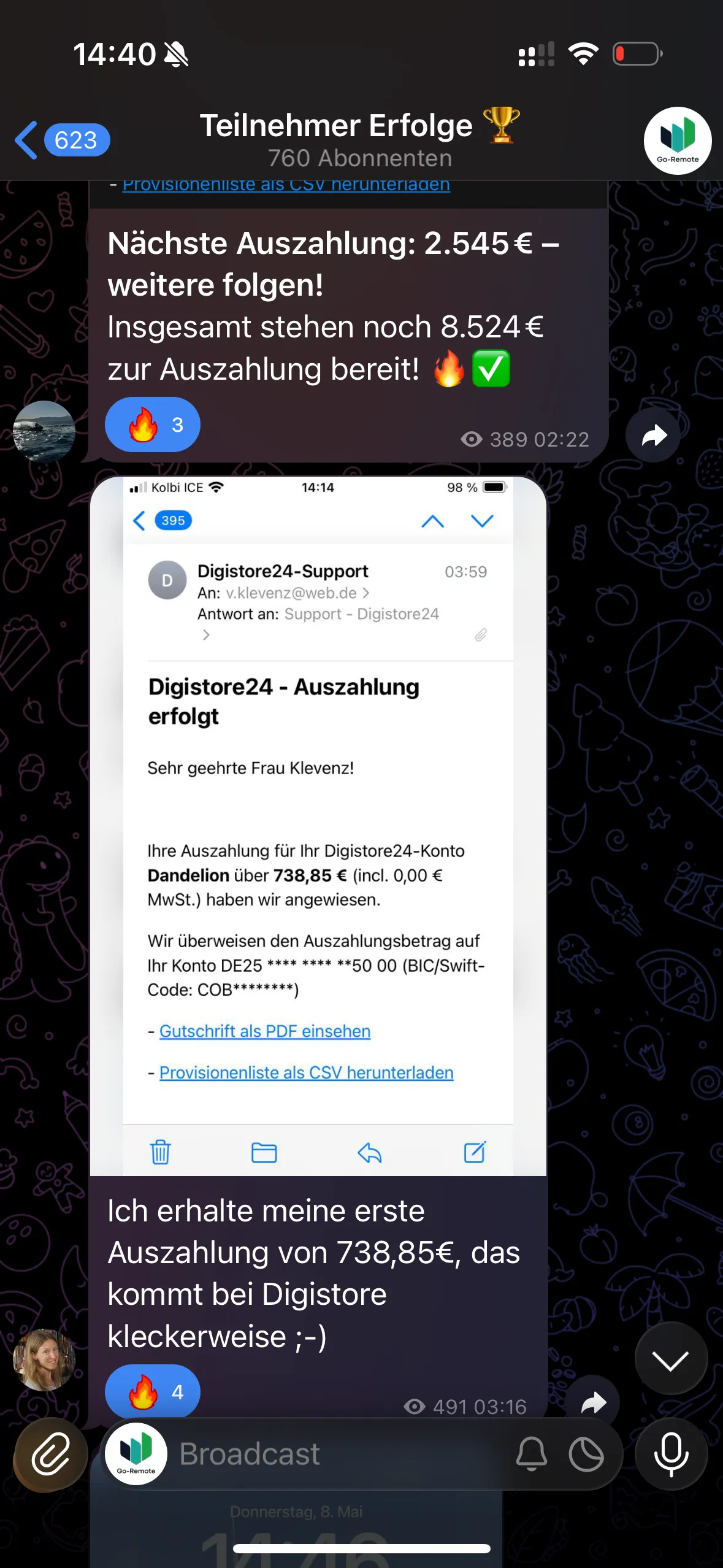 Ergebnis aus der GoRemote Community 6