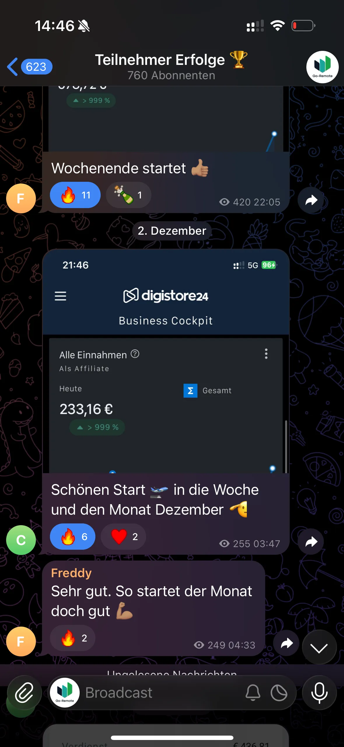 Ergebnis aus der GoRemote Community 25